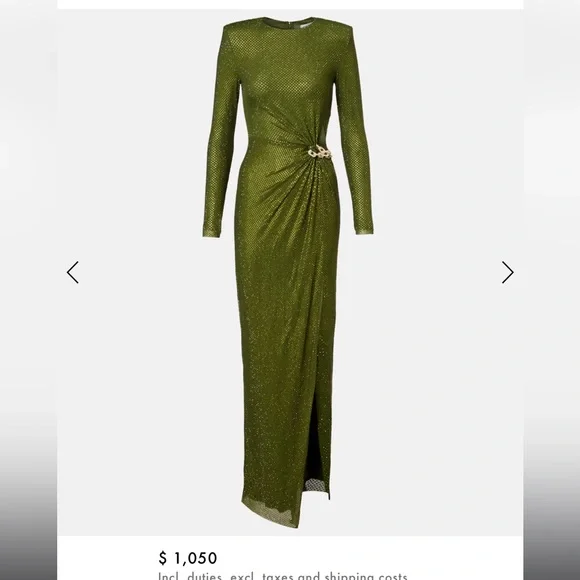 Self portrait green sequin embellished  gown - Picture 2 of 8